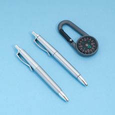 АКЦИЯ! 3 по цене 2! Набор подарочный 3 в 1, 2 ручки, карабин-компас