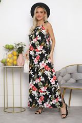 539491 LT Collection Сарафан черный/мультиколор
