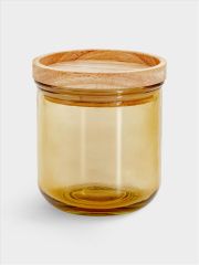 Банка для сыпучих продуктов, 350 мл, стекло/дерево, светло-коричневая, Jars