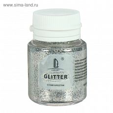 2337998 Декоративные блёстки, LUXART LuxGlitter, 20 мл, серебро