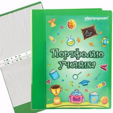 Папка-портфолио ученика А4, 2 кольца, 20 файлов