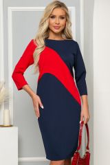 П4927 LT Collection Платье синий, красный