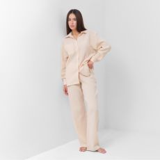 Комплект домашний женский (рубашка, брюки) KAFTAN Basic размер 44-46, молочный