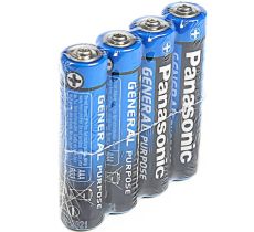Батарейка солевая Panasonic General Purpose, AAA, R03-4S, 1.5В, спайка, 4 шт. 3795202