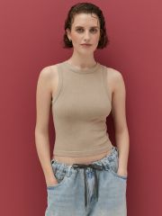 Mi 1321AS Fresh Майка укор. шир. бретели (делаве), PA+EL Minimi Майка Beige Wash (Бежевый)