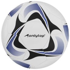 Футбольный мяч ONLYTOP, машинная сшивка, 32 панели, р. 5, PVC, резиновая камера, белый, голубой