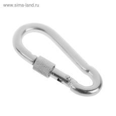 Карабин монтажный с фиксатором ТУНДРА krep, DIN5299D, 11×120 мм, оцинкованный, 1 шт