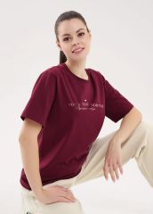551856 CLEVER Футболка т.бордовый