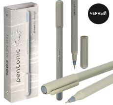 Ручка шариковая черная 0,7 мм, Linc PENTONIC FROST серый круглый корпус, игольчатый наконечник