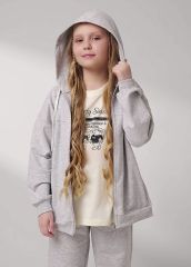 546270 CLEVER Куртка меланж св.серый