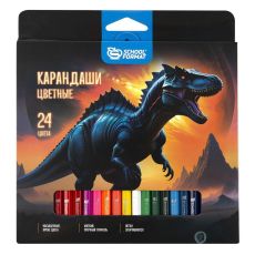 Набор цветных карандашей 24 цв. шестигранные, деревянные, в картонной упаковке Schoolformat МИКС ДЛЯ МАЛЬЧИКОВ