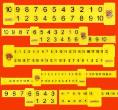 Линейка Каляка-Маляка АРИФМЕТИЧЕСКАЯ СЧЕТ ДО 20 раздвижная, пластиковая непрозрачная желтая, с европодвесом