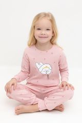 CROCKID Пижама К 1621 розовый жемчуг, цветочная поляна