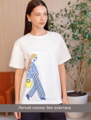 549292 VILATTE Футболка белый_дама_с_сумочкой