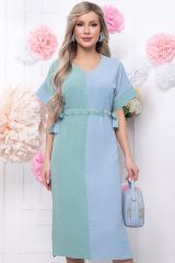 П5756 LT Collection Платье фисташка, голубой