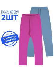 473626 Апрель Легинсы темно-голубой+темно-розовый