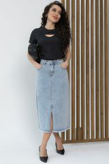 533689 LT Collection Юбка серо-голубой