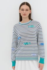 7251-40246-796/1783/13391/392665/76 Джемпер NEWVAY Молоко/деним/капри/королевский голубой/звездный