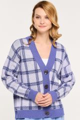 9232-91008-18-3945/30851/02 Кардиган NEWVAY Звездная пыль/пыльная лаванда/антрацит