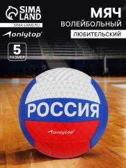 Волейбольный мяч ONLYTOP, машинная сшивка, 18 панелей, р. 5, PVC