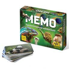767517 Настольная игра «Мемо. Удивительные животные», 50 карточек + познавательная брошюра