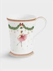 Кружка, 300 мл, фарфор P, белая, Щелкунчик и фея, Magie de Noel