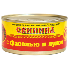 Консервы мясные Свинина с фасолью и луком №8, 325 г