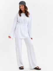 Костюм женский (туника, брюки) MINAKU: Casual Collection, размер 54, белый