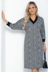 П12088 LT Collection Платье чёрно-белый
