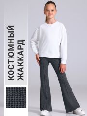 552122 Апрель Брюки гусиная лапка черный+светло-серый