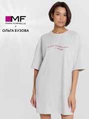 512079 MARK FORMELLE Туника серый меланж+печать