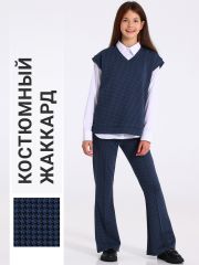 552160 Апрель Костюм гусиная лапка черный+ярко-синий