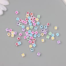 Бусины для творчества пластик «Куб цветные сердца», набор 20 г, 0.4×0.4 см