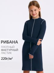552347 Апрель Платье темно-синий+белый