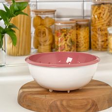 5187030 Дуршлаг с миской IDEA, 2 л, d=22 см, цвет ягодный