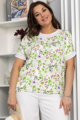 543203 LT Collection Блуза зеленый/молочный