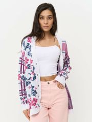 Кардиган женский 5221-1739 белый/деним/фуксия VAY