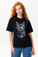 447881 Натали Футболка кот+черный