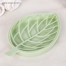 4129452 Мыльница «Лист», 17×11×2 см, цвет МИКС