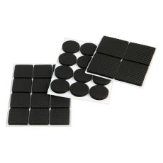 Набор накладок мебельных, полимерных, 28 шт., 2.5×2.5; d=2.5; 3.8×3.8, черный