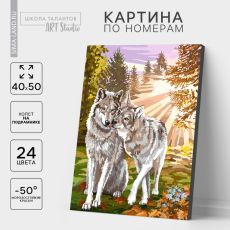 Картина по номерам на холсте с подрамником «Волки», 40×50 см
