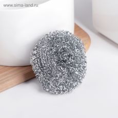 647015 Губка для мытья посуды металлическая Доляна, спираль, 15 г