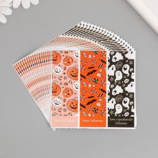 Наклейка бумага «Призраки, тыквы, летучие мыши», набор 20 шт., 10×10 см