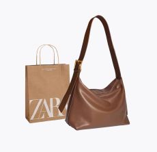 Женская сумка-мешок Zara из мягкого PU, 3 цвета