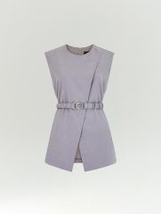 Топ из костюмной ткани с поясом, B3152/piter