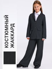 552156 Апрель Костюм твид елочка черный