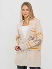 Кардиган женский 9242-91045 св.бежевый/форзиция/ карамельный кофе NEWVAY