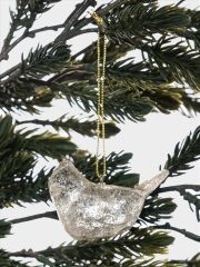 Игрушка елочная, 6 см, акрил, шампань, Птица, New year