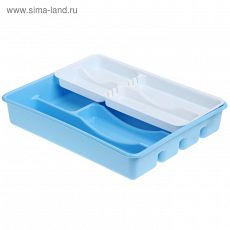 1216776 Лоток двойной для столовых приборов, цвет МИКС
