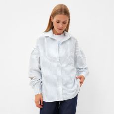 Рубашка женская в полоску MINAKU: Casual Collection, размер 54, белый